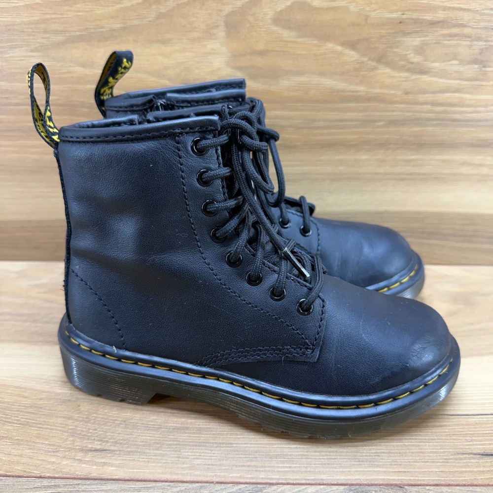 Dr Martens Kids Youth‎ Size 13 Black Leather Combat Boots 1460